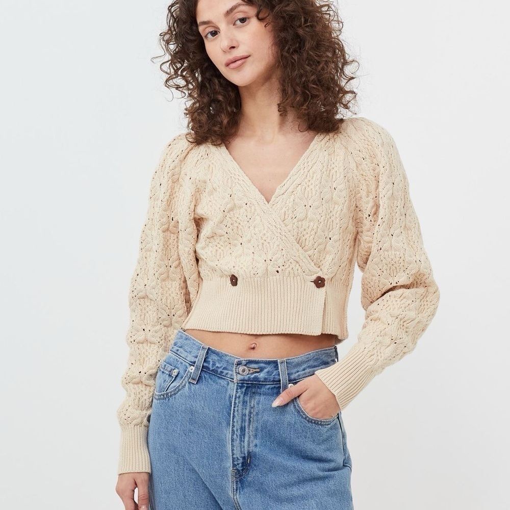 New! Free People Olive You Cardigan Sweater Macadamia Cream Size S